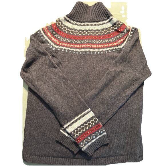 Vintage Y2k COLUMBIA Sweater M Fair Isle Full Zip Cotton Angora Cardigan Medium - Picture 10 of 10